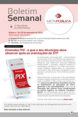 Imagem da notícia BOLETIM SEMANAL Nº 43 - 29 DE SETEMBRO DE 2025